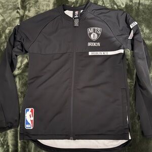 adidas Black Brooklyn Nets Bomber Jacket